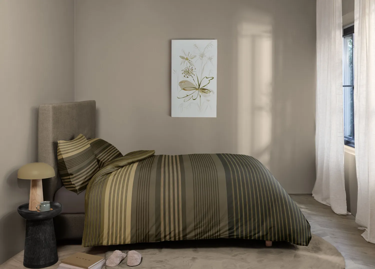 Beddinghouse Daphne dynetrekk 140x200 cm grønn sateng