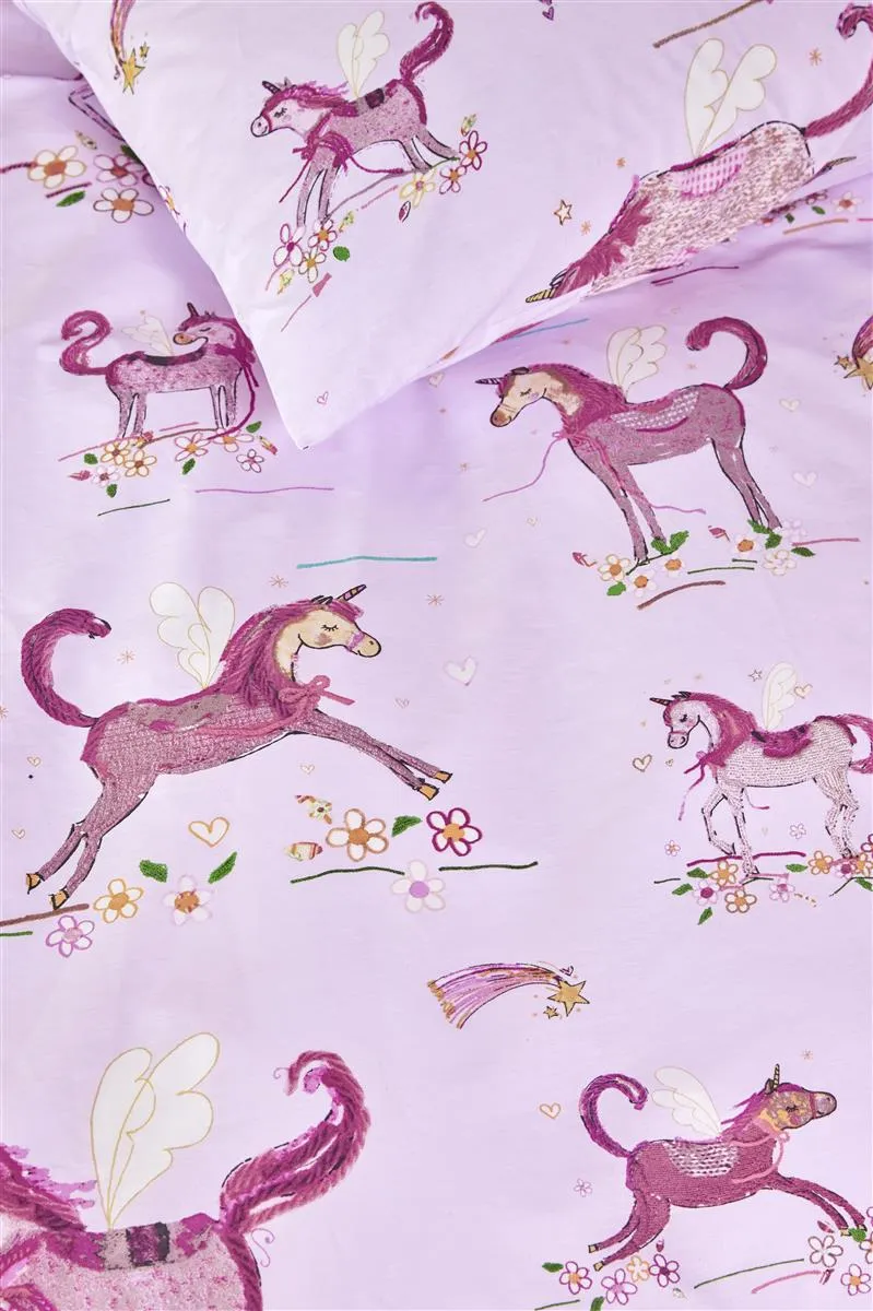 Beddinghouse Unicorn Paradise dynebetrekk 140x200 rosa