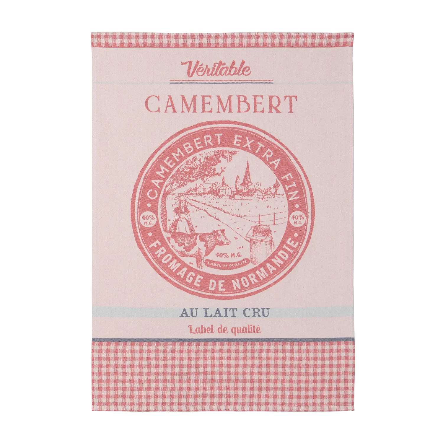 Coucke Gruyère Camembert kjøkkenhåndkle rød 2-pk 50x75