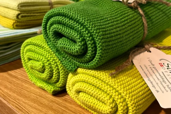 Solwang Design strikket håndkle lime 1-pk økologisk