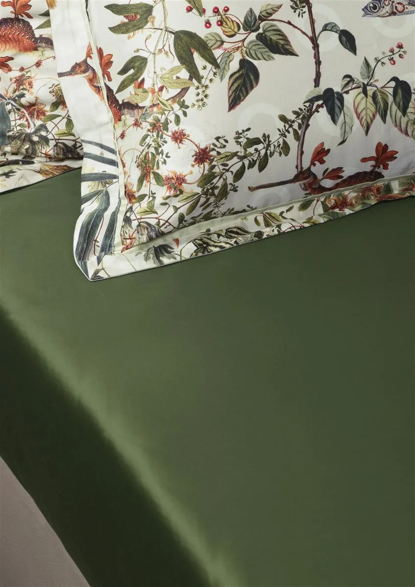 MOOOI Menagerie laken grønn 90x200 cm sateng