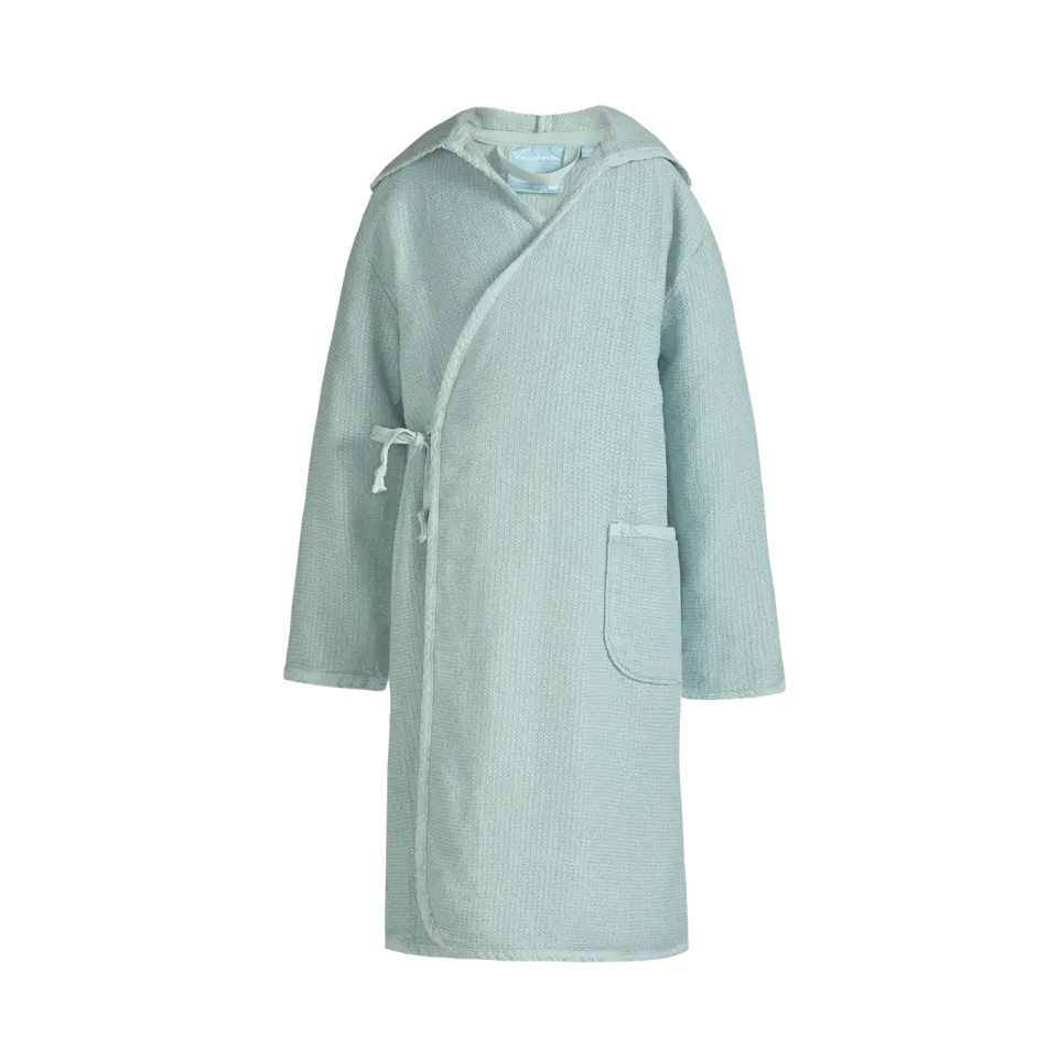 Vandyck Girls badekåpe celadon green 5/6 år vaffel