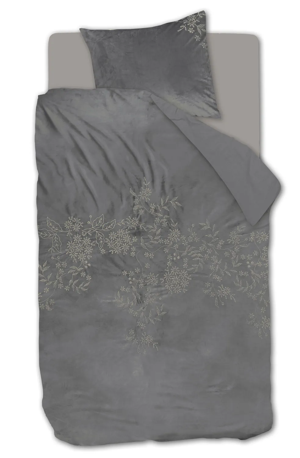 Beddinghouse Arya dynetrekk 140x200 grått velur