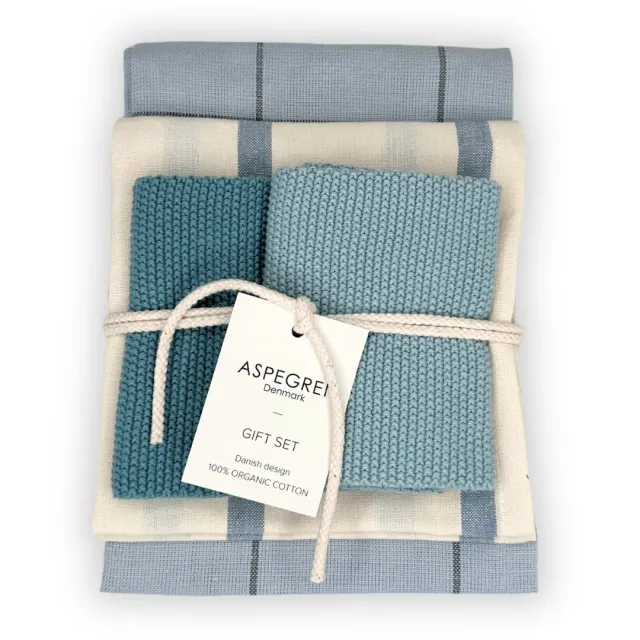 Aspegren Denmark Kitchen Gift Set Sea Salt kjøkkensett 4 deler blå
