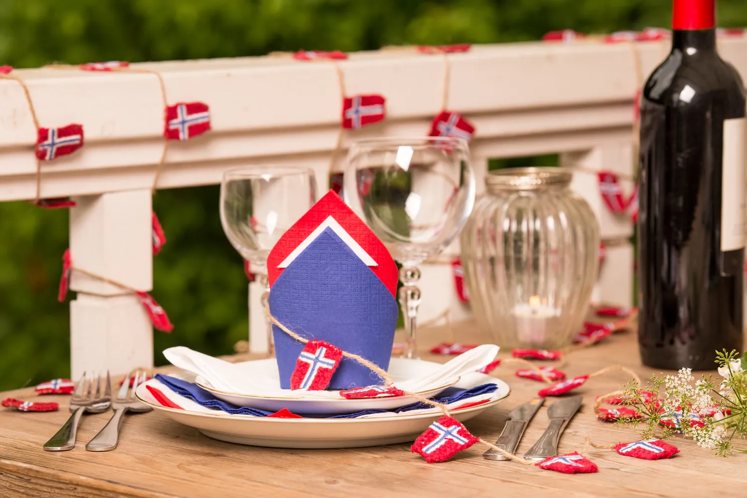 Solwang Norske flagg girlander bomull 20-pk