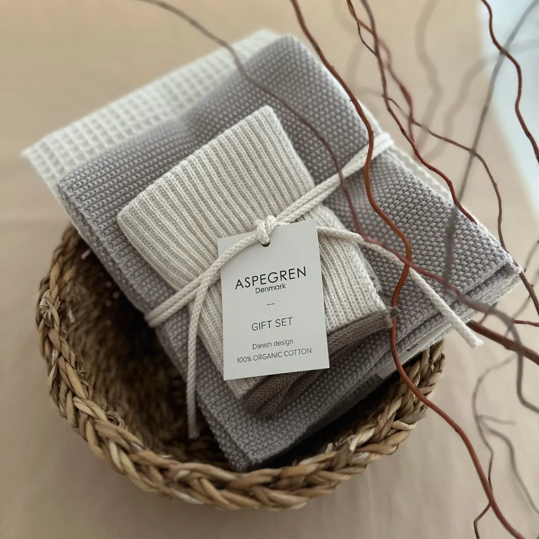 Aspegren Denmark Kitchen Gift Set Eggnog kjøkkensett 3-pk natur