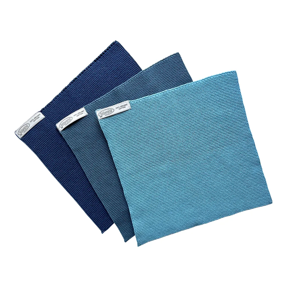 Solwang Design Blue Peacock klut økologisk 3 stk