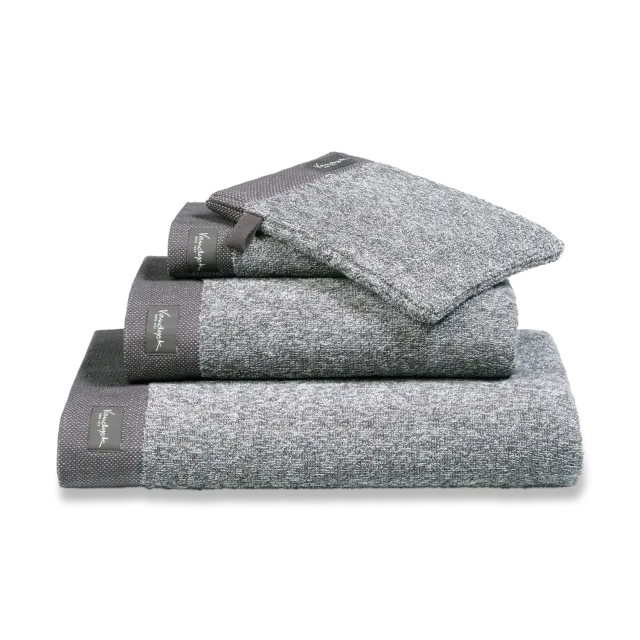 Vandyck Home Mouline håndkle off black 60x110 melert
