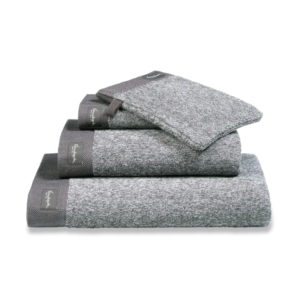 Vandyck Home Mouline håndkle off black 60x110 melert