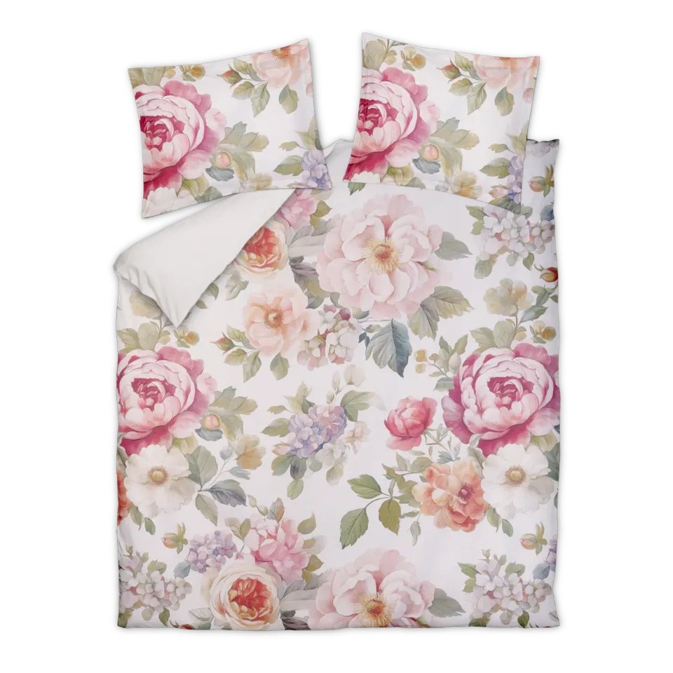 Vandyck Everbloom dynetrekksett multi blomst 2-persons