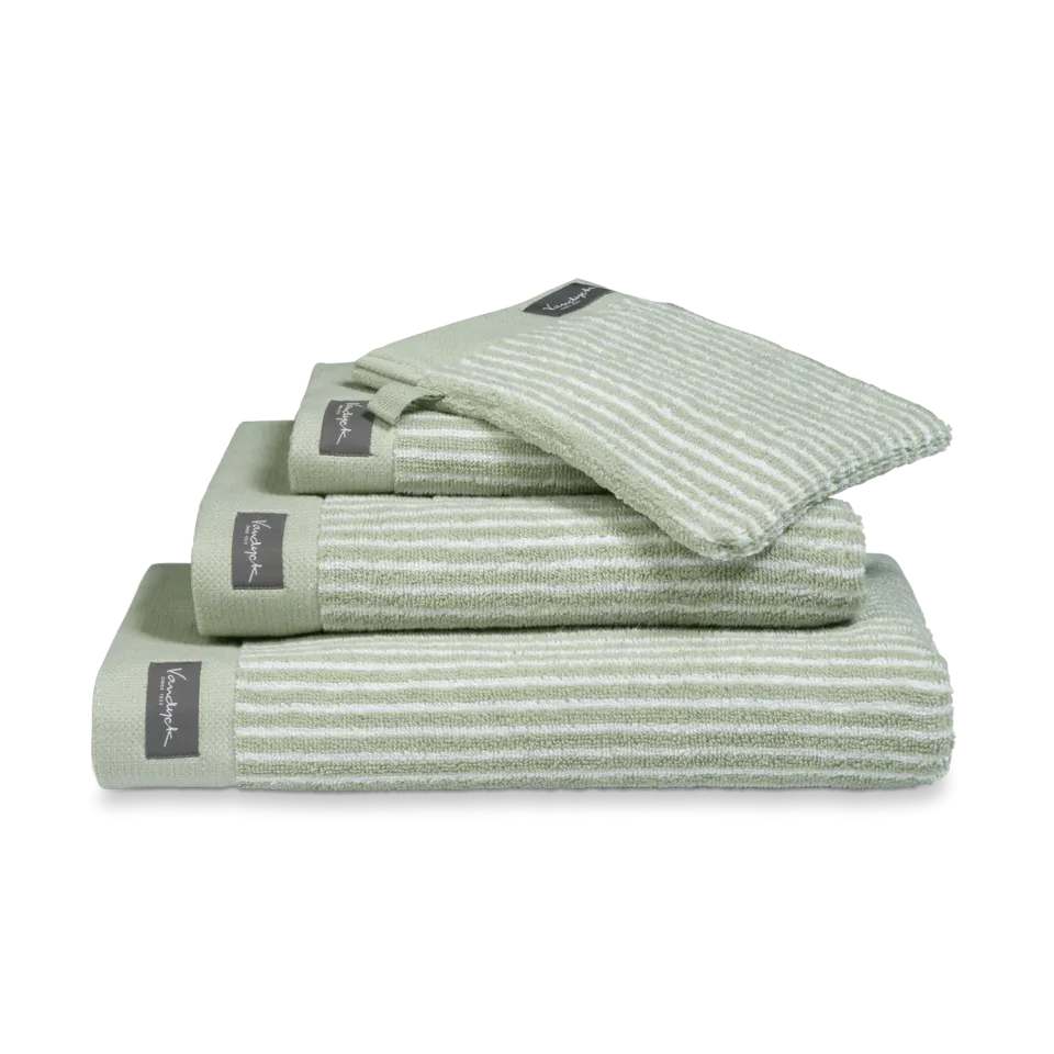 Vandyck Home Petit Ligne håndkle 60x110 smoke green bomull