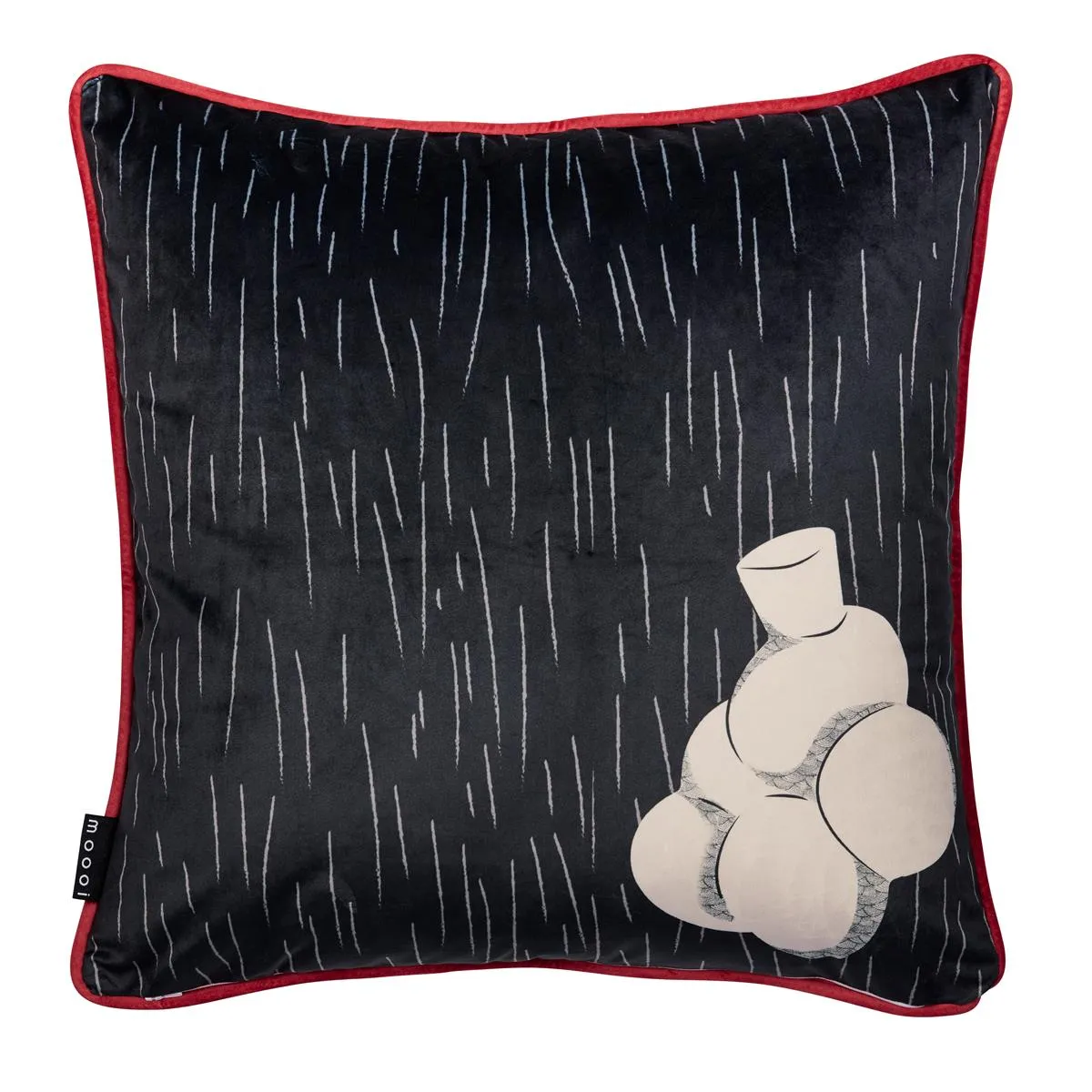 Moooi Dodo Pavone pyntepute svart 50x50 cm fløyel