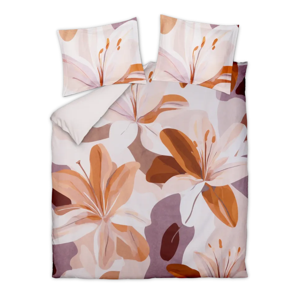 Vandyck Amber Lily dynetrekksett multi – blomstret sateng