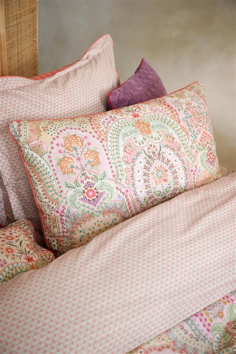 Pip Studio Jabali Flower quiltet pyntepute 45x70 cm korallrød