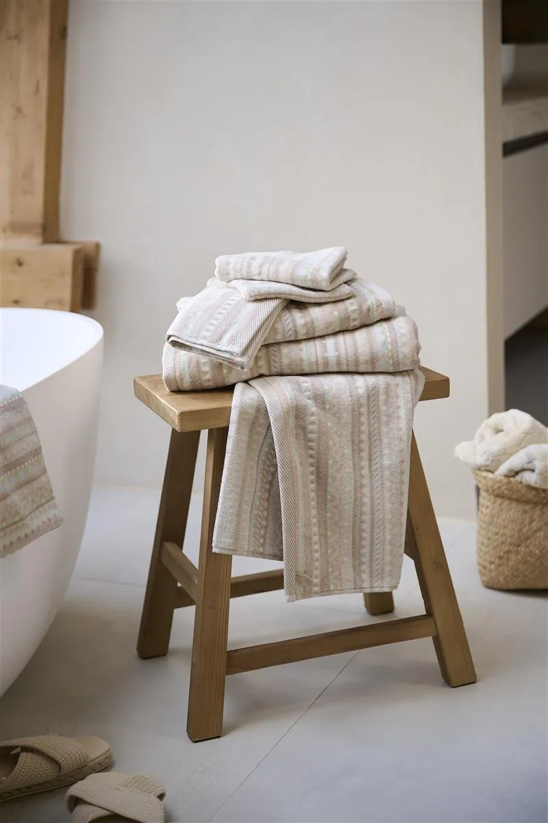 Pip Studio Geometric Print badehåndkle 70x140 sand bomull