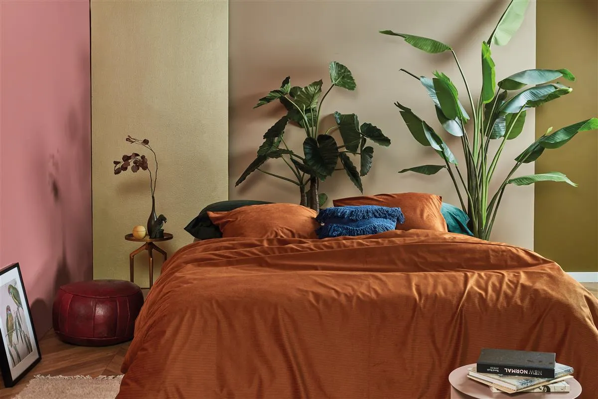 At Home Cosy Corduroy dynetrekk 140x200 terrakotta