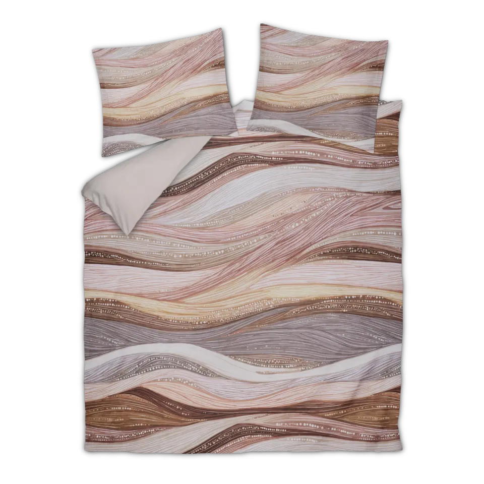 Vandyck Flowfield dynetrekksett 140x200 rose sateng