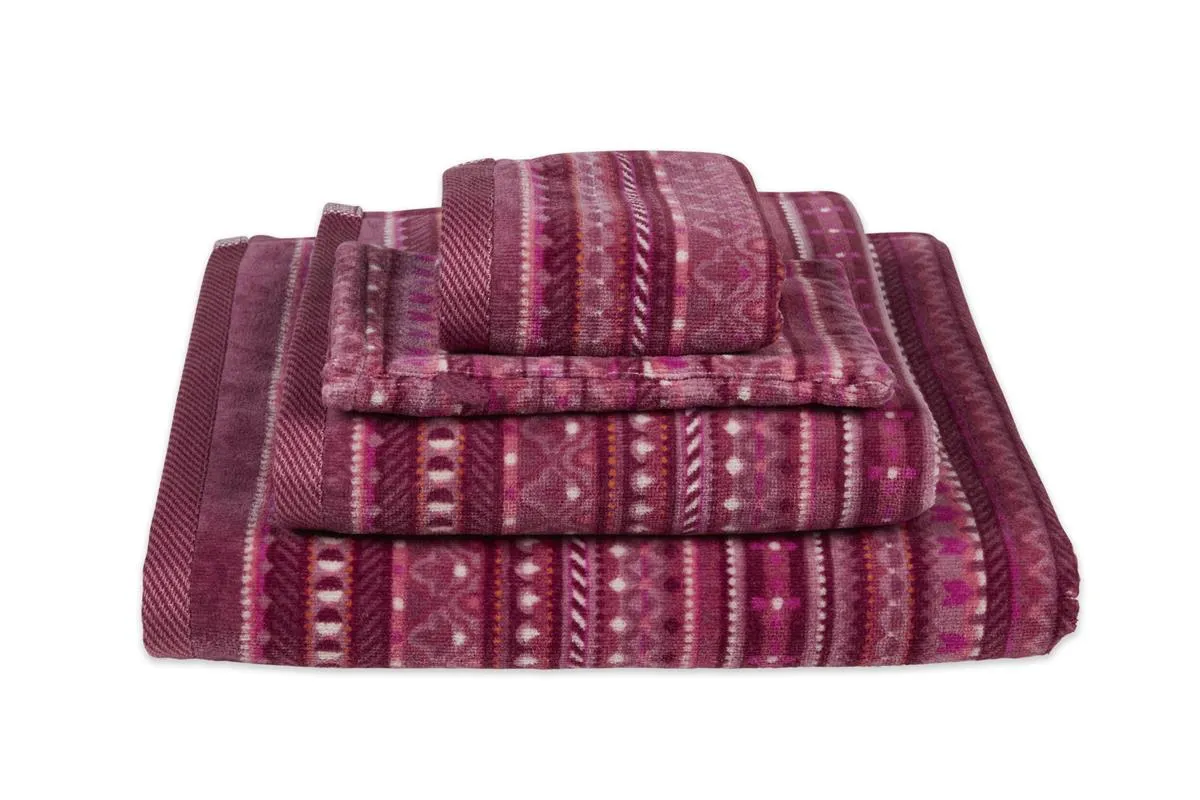 Pip Studio Geometric Print badelaken 70x140 cm mørk rosa