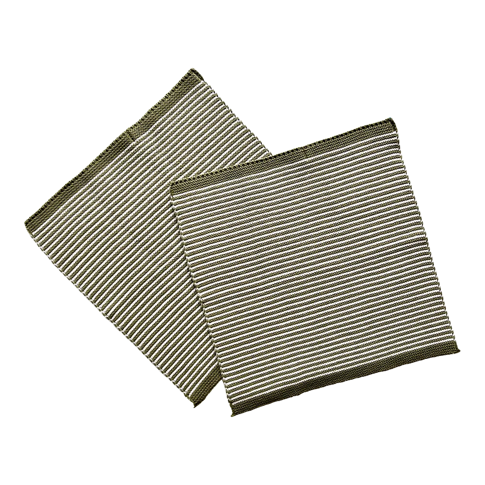 Solwang Design Oliven stripe klut 2-pk økologisk bomull