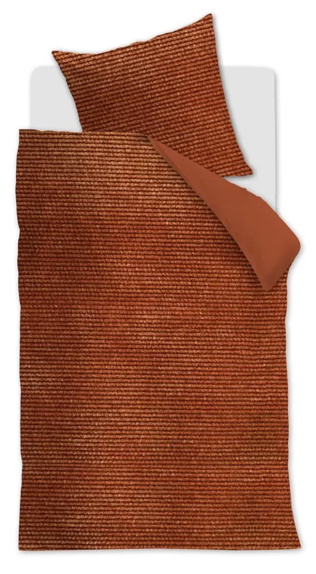 At Home Cosy Corduroy dynetrekk 140x200 terrakotta