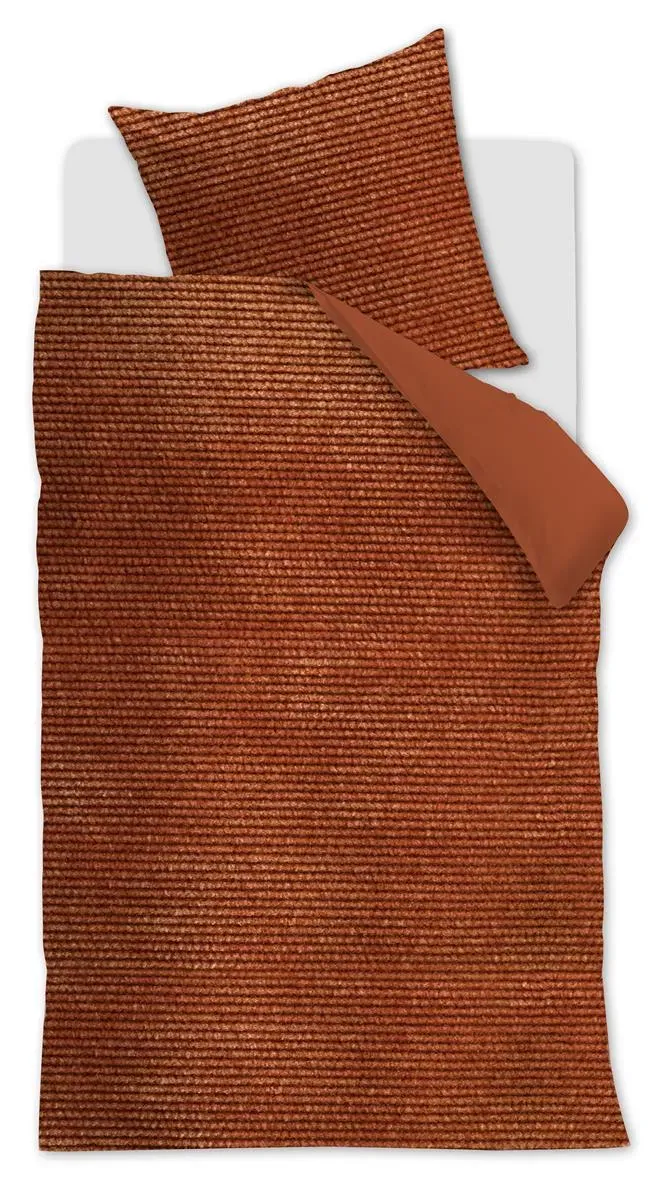 At Home Cosy Corduroy dynetrekk 140x200 terrakotta