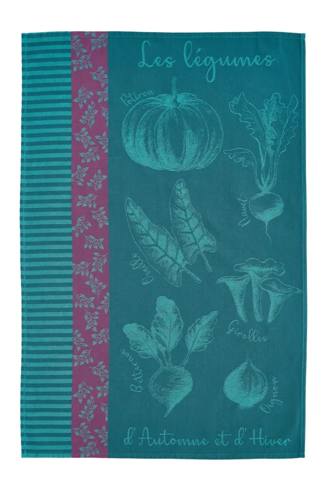 Coucke Autumn Vegetable Garden kjøkkenhåndkle 50x75 cm blått