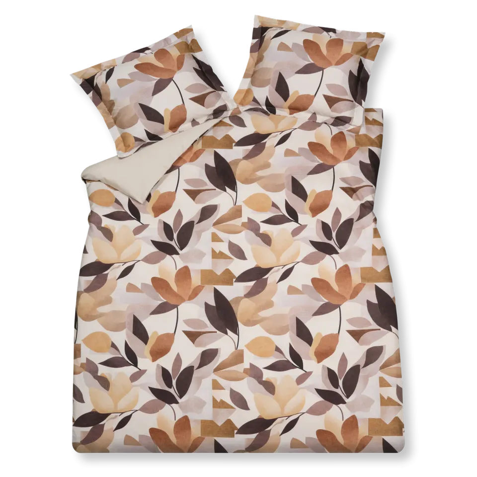 Vandyck Autumn Fern dynetrekk 200x220 taupe blomstret
