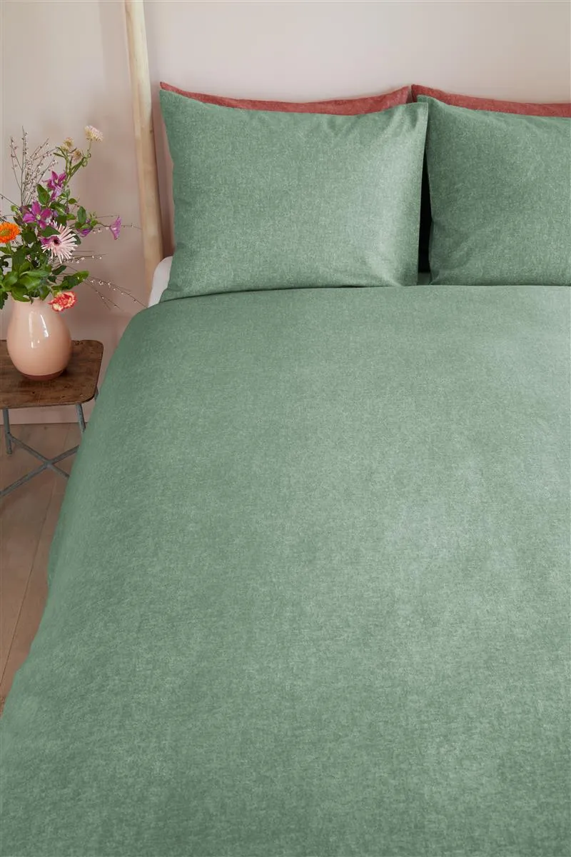 Beddinghouse Frost dynetrekk 140x200 grågrønn flanell