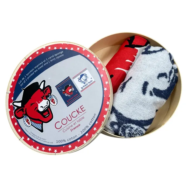 Coucke La French Laughing Cow kjøkkenhåndkle 2-pk blå bomull