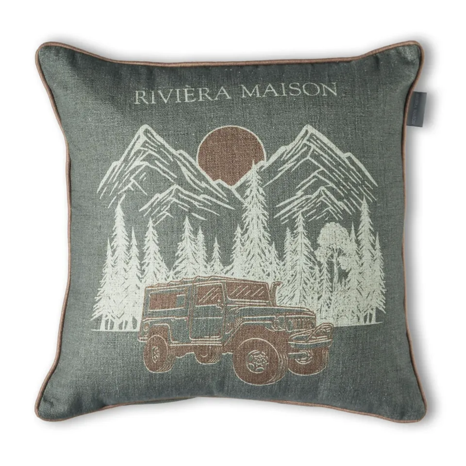 Rivièra Maison Roadtrip pyntepute 45x45 grønn