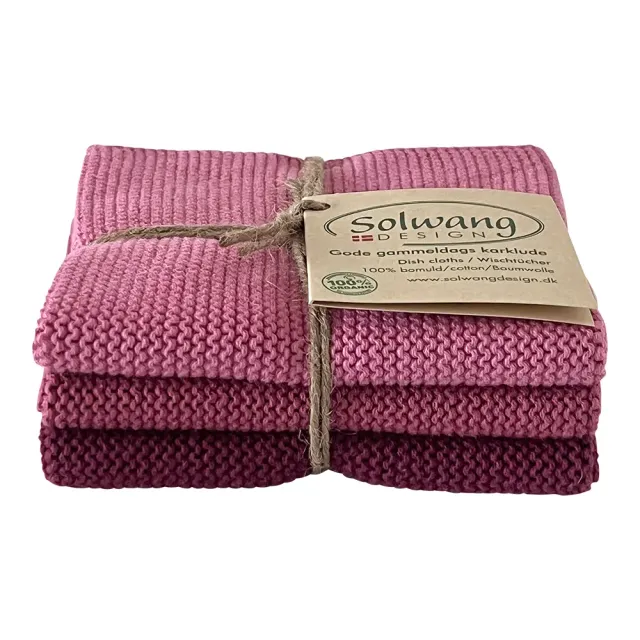 Solwang Design mørk rosa kombi kluter 3-pk økologisk
