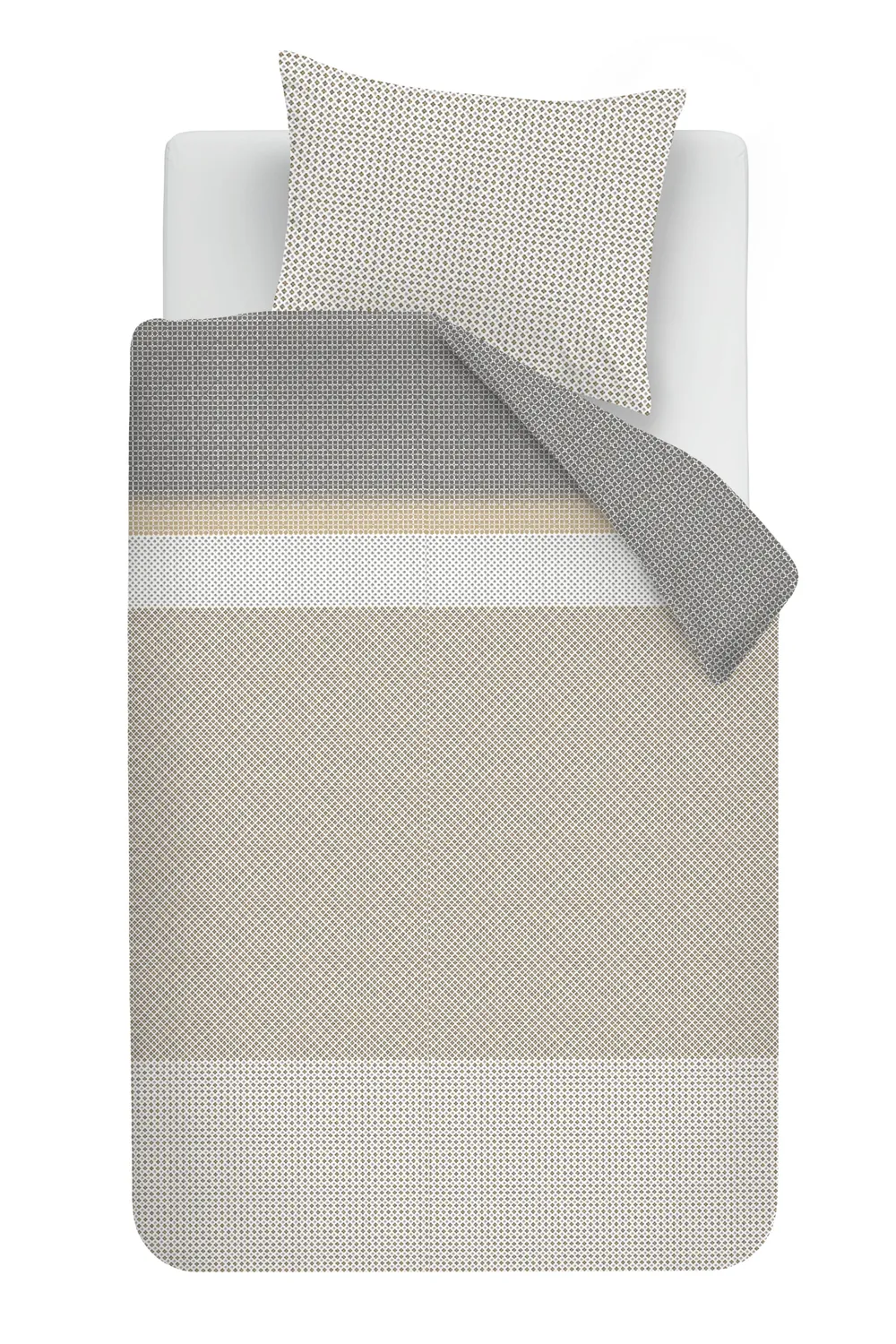 Beddinghouse Jente dynetrekksæt 140x200 naturel stripet bomull