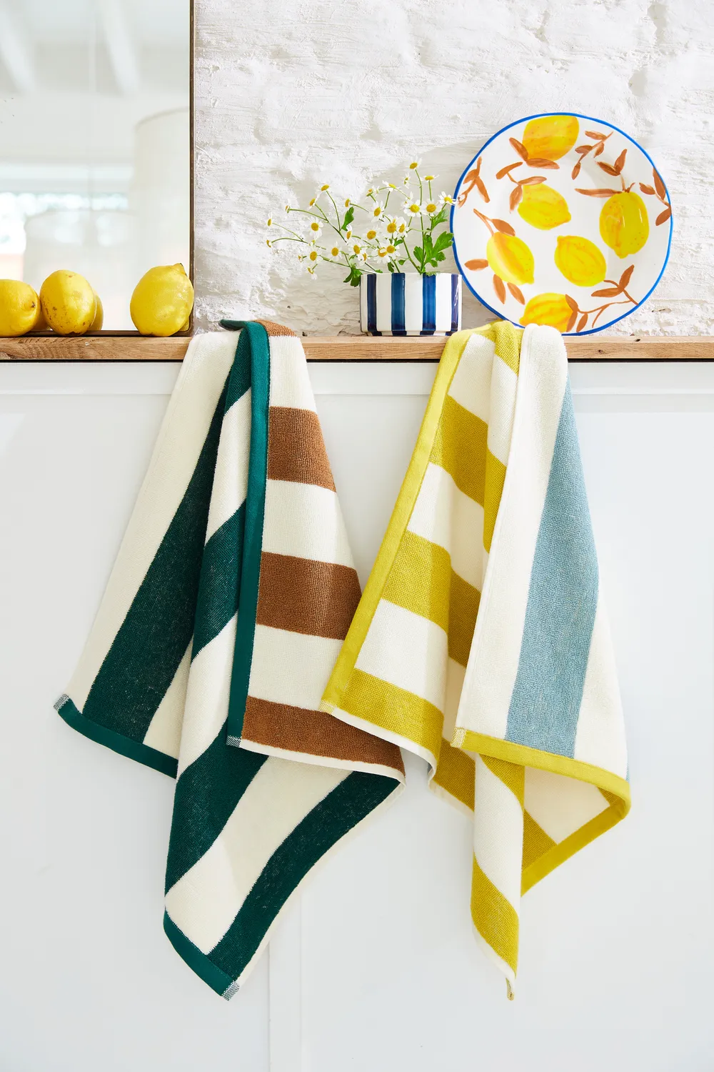 Coucke Rivage håndkle rosa/kaki 50x50 cm frotte bomull
