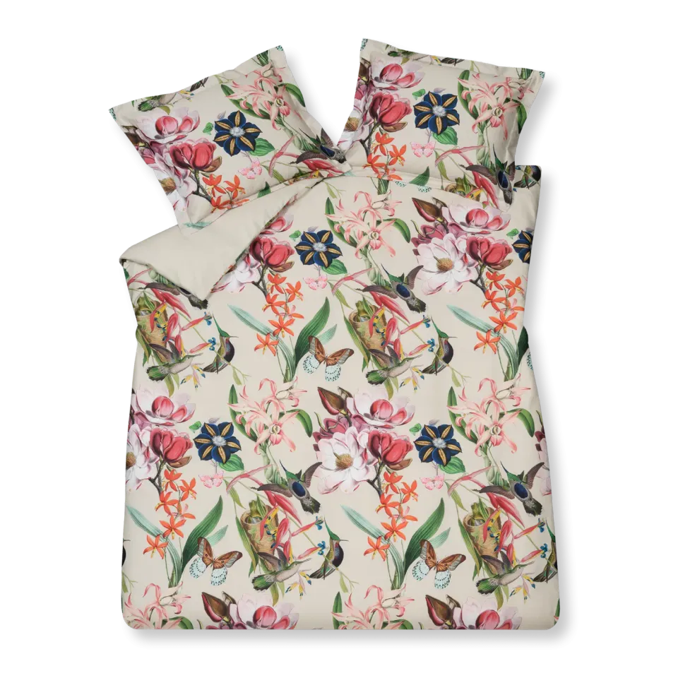 Vandyck Flower Mix dynetrekksett cream tan 200x200 sateng
