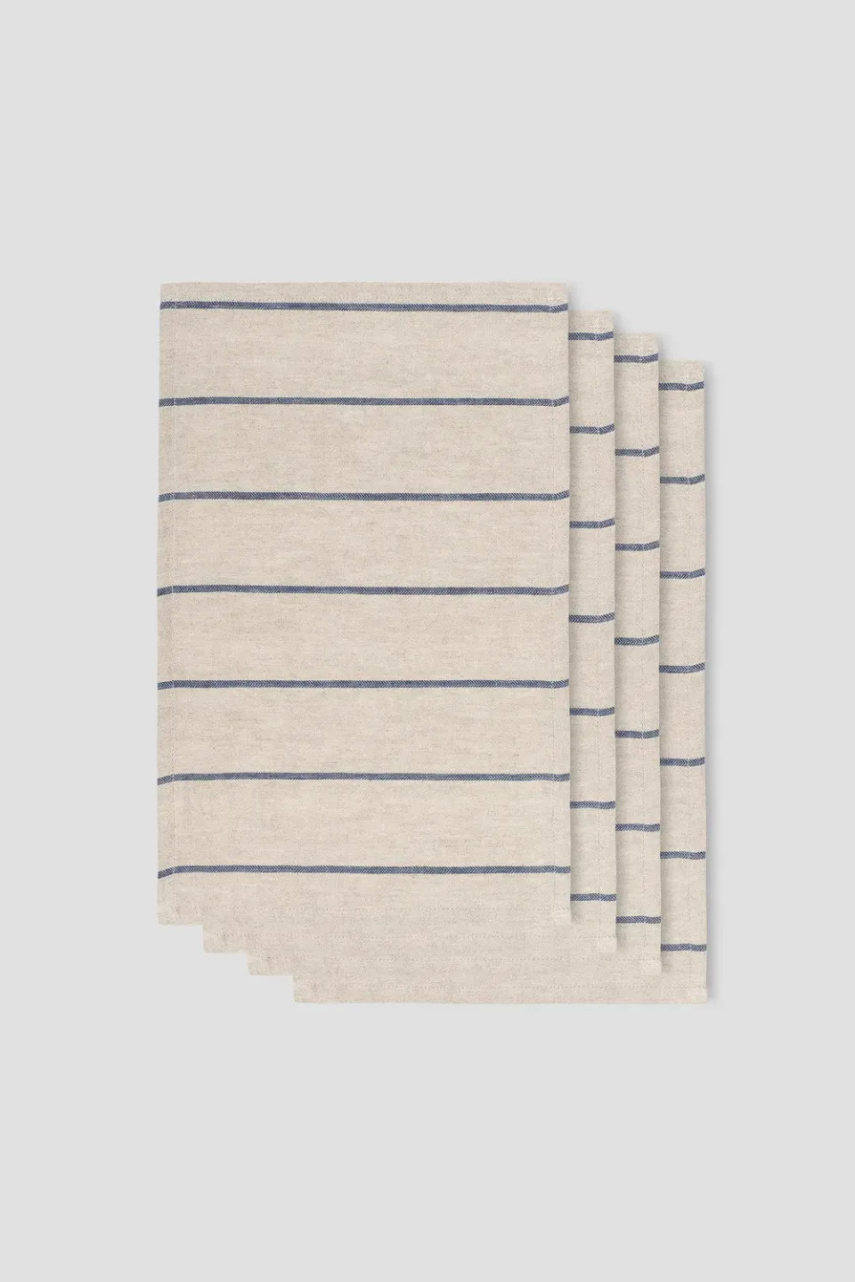 Hellstrøm Serviett lin 4-pk beige blå striper