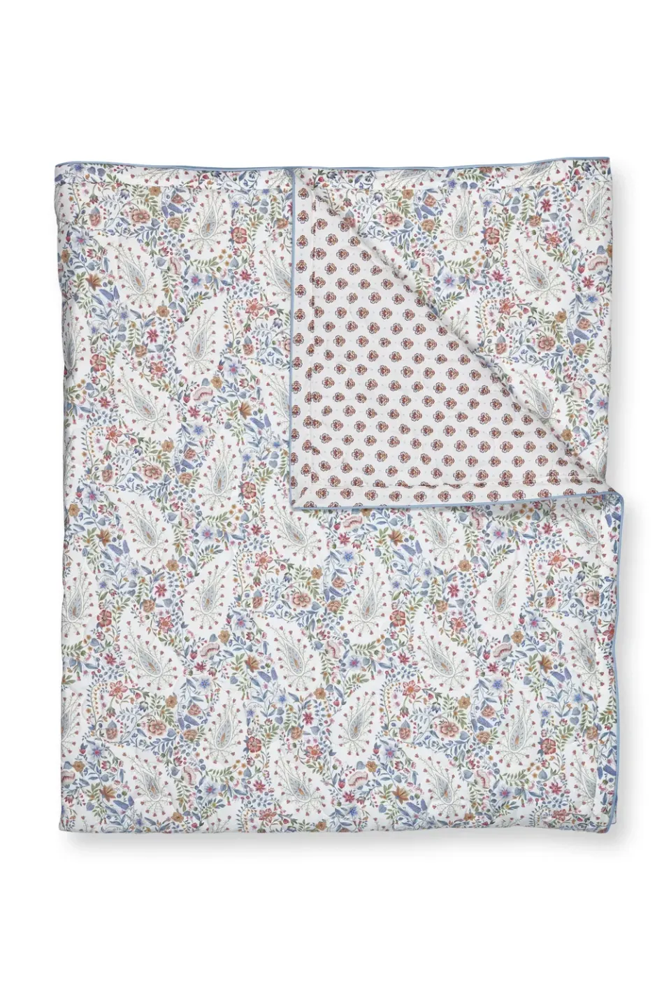 Pip Studio Kairi Bloom sengeteppe lyseblå 150x200