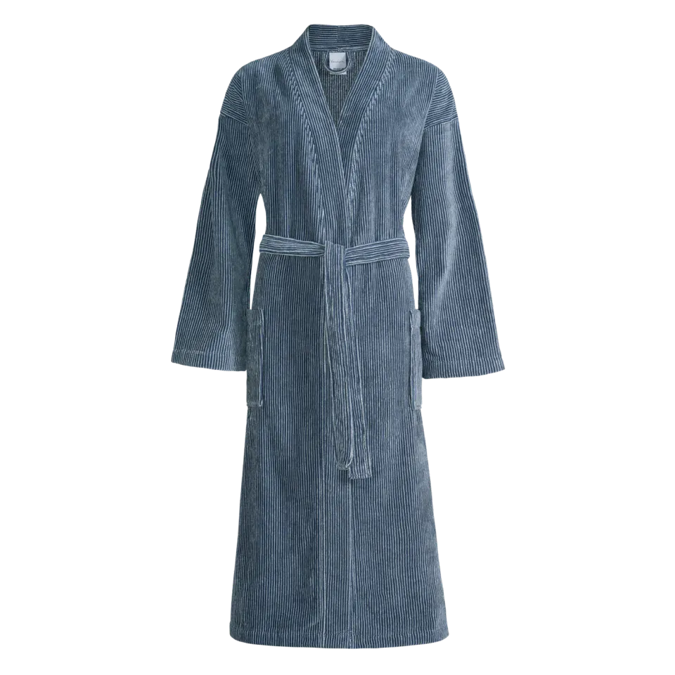 Vandyck Antonio badekåpe vintage blue Medium stripet bomull