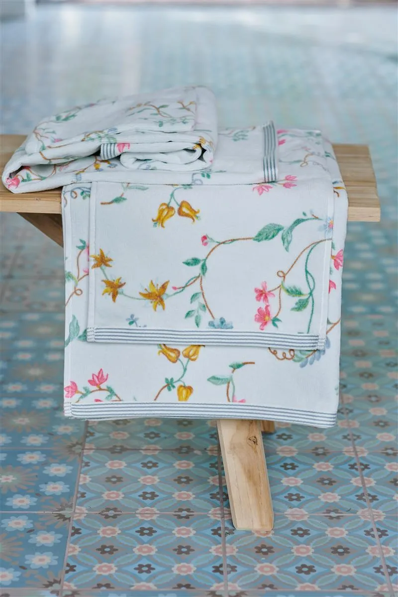 Pip Studio Les Fleurs vaskeklut hvit 22x16 blomster