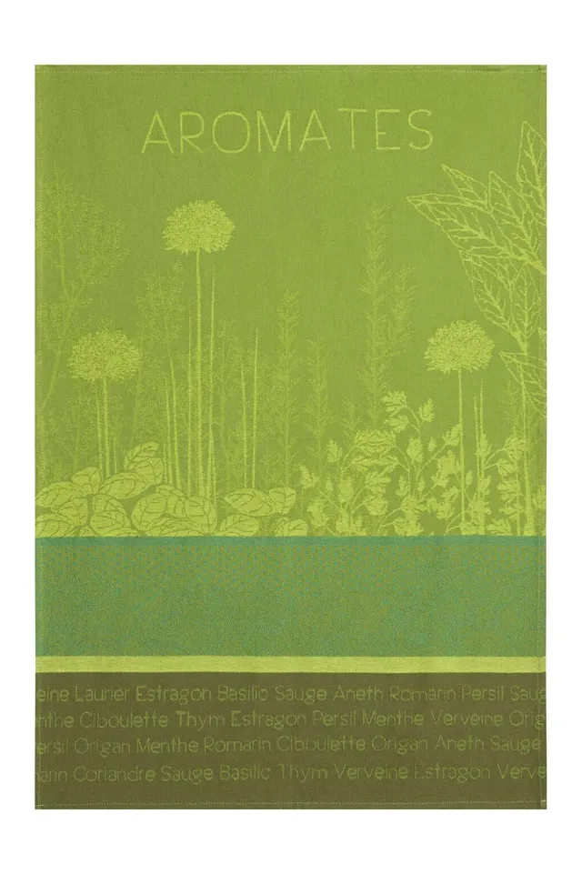 Coucke Garden Herbs kjøkkenhåndkle 50x75 grønn bomull