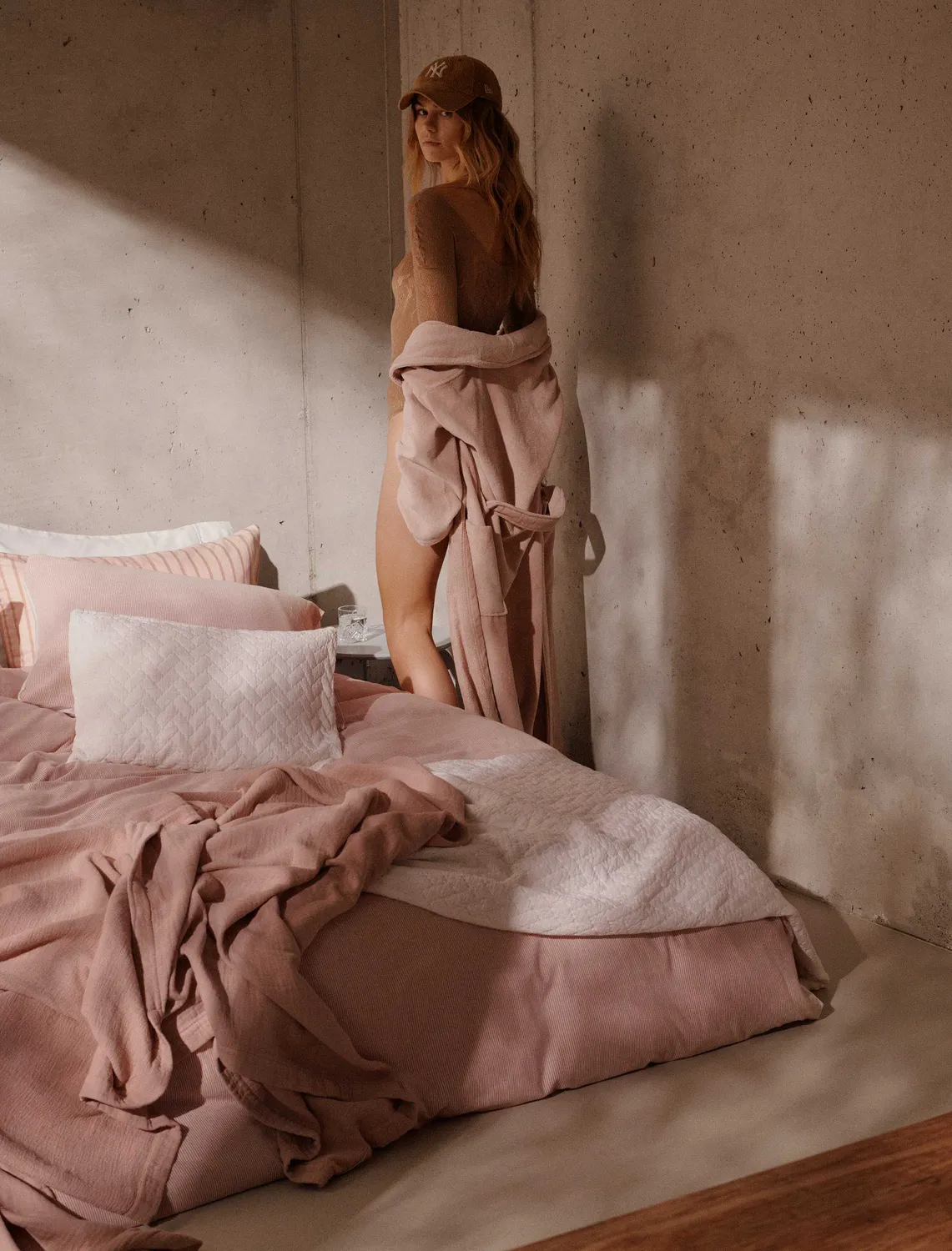 Vandyck Prestige Uni badekåpe Medium sepia pink bomull