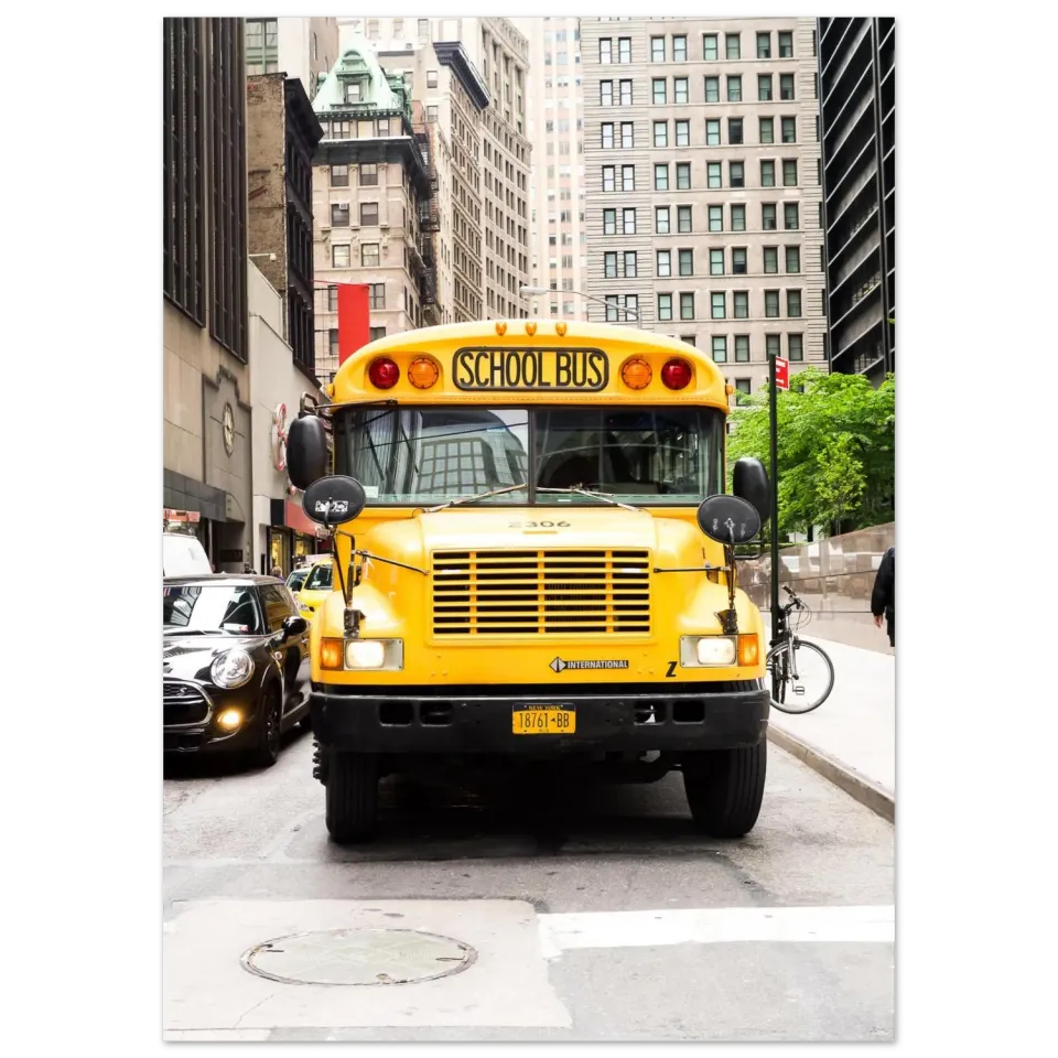 Hellstrøm School bus NYC kunsttrykk 40x60 cm halvblank