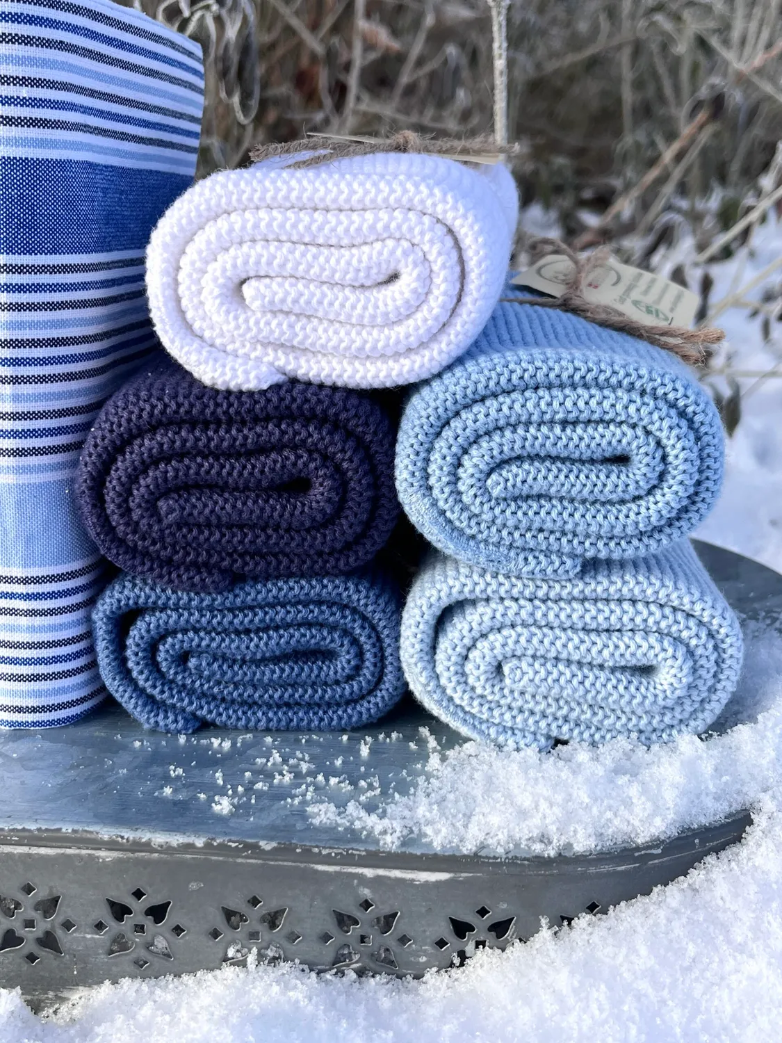Solwang Design håndkle mørk støvet blå 1-pk