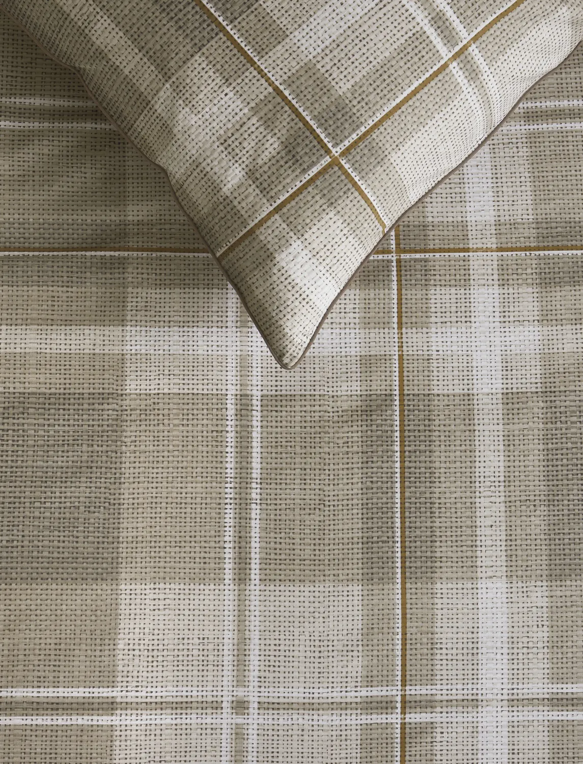 Rivièra Maison Tartan Check putetrekk sand 60x70 cm bomull