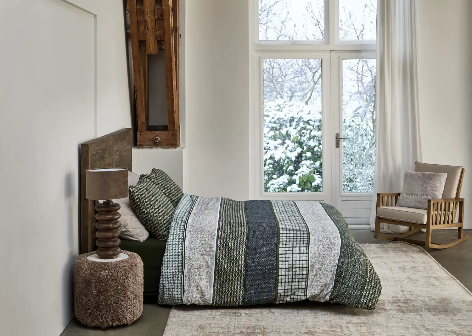 Riviera Maison Tailor dynetrekk blågrønn enkelt 140x200 cm