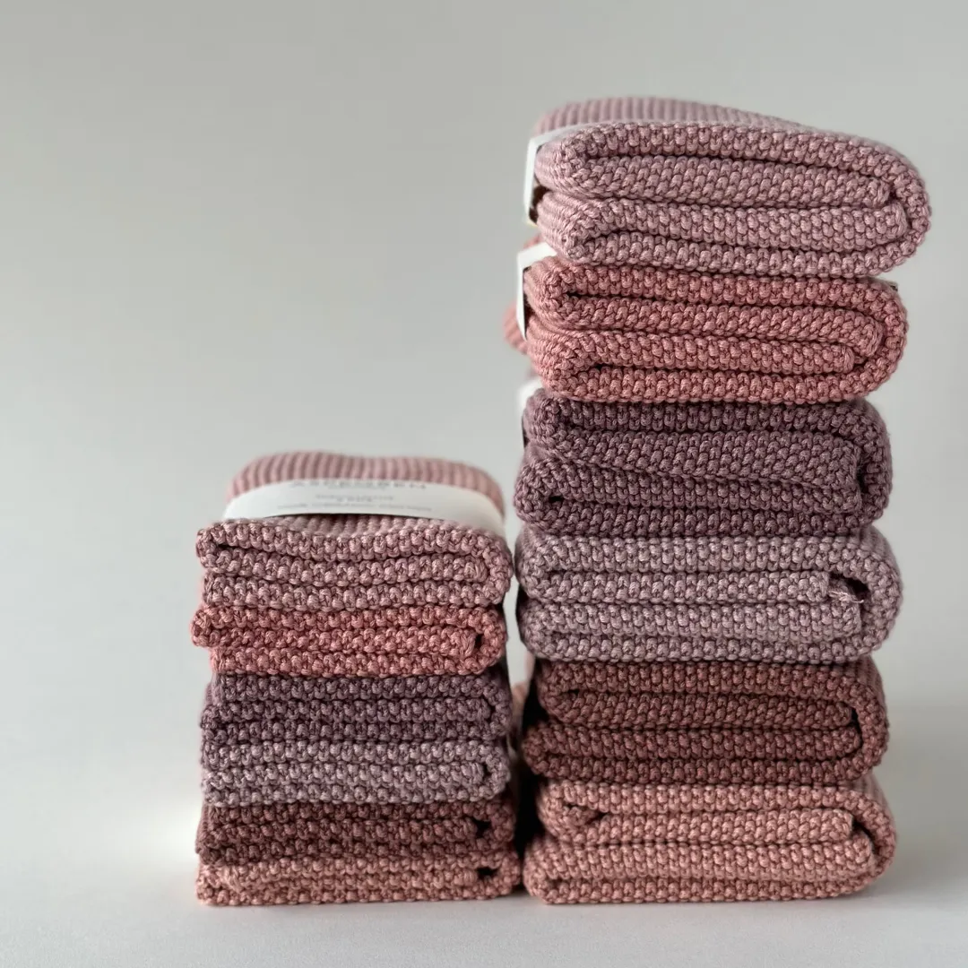 Aspegren Denmark Solid Mauve oppvaskklut 25x25 cm 2-pak øko