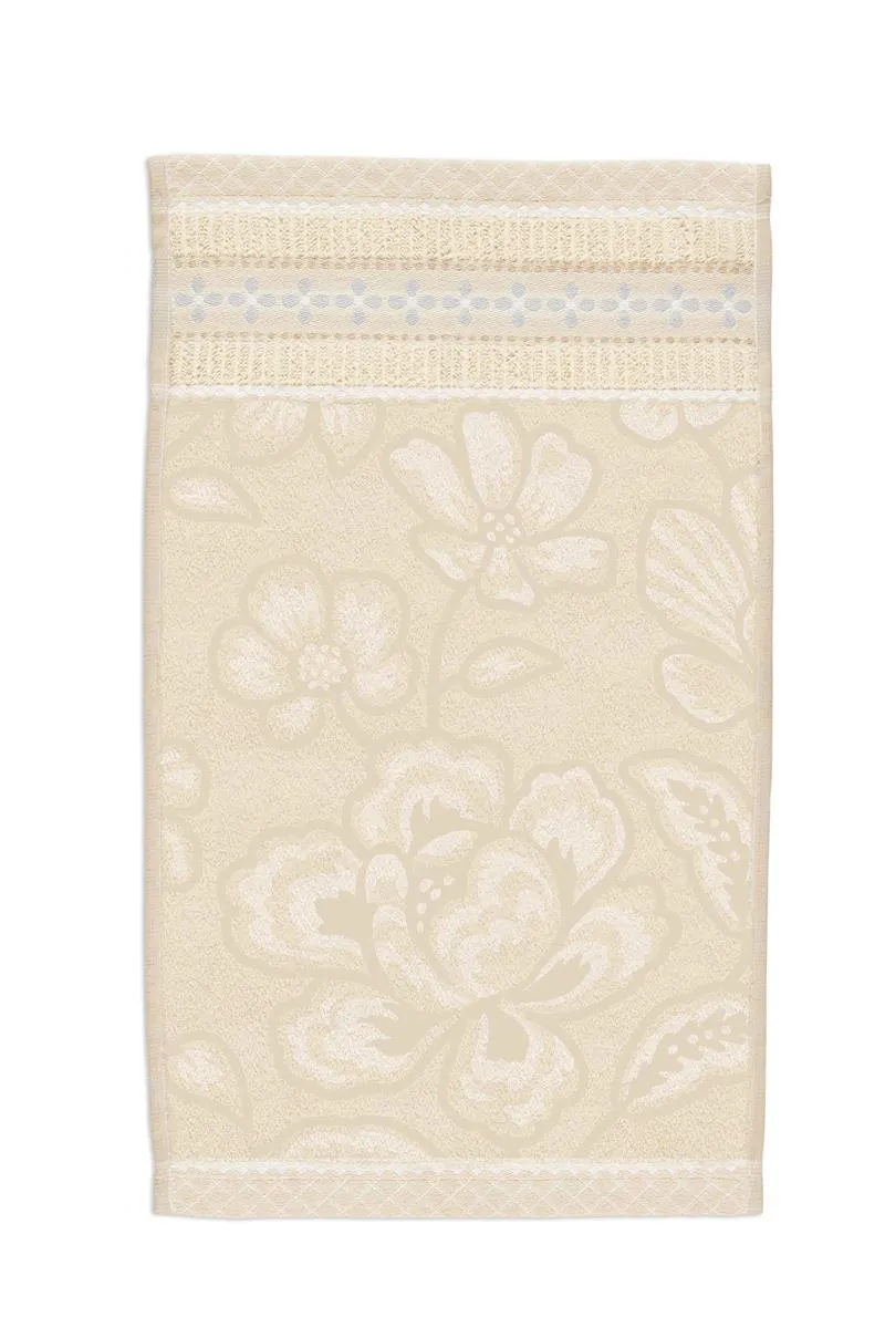 Pip Studio Jasmin Jacquard badehåndkle sand 70x140