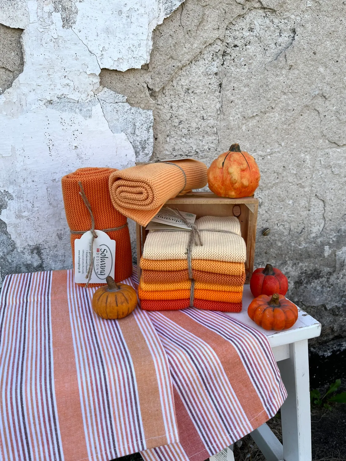 Solwang Design kluter orange kombi 3 stk økologisk bomull
