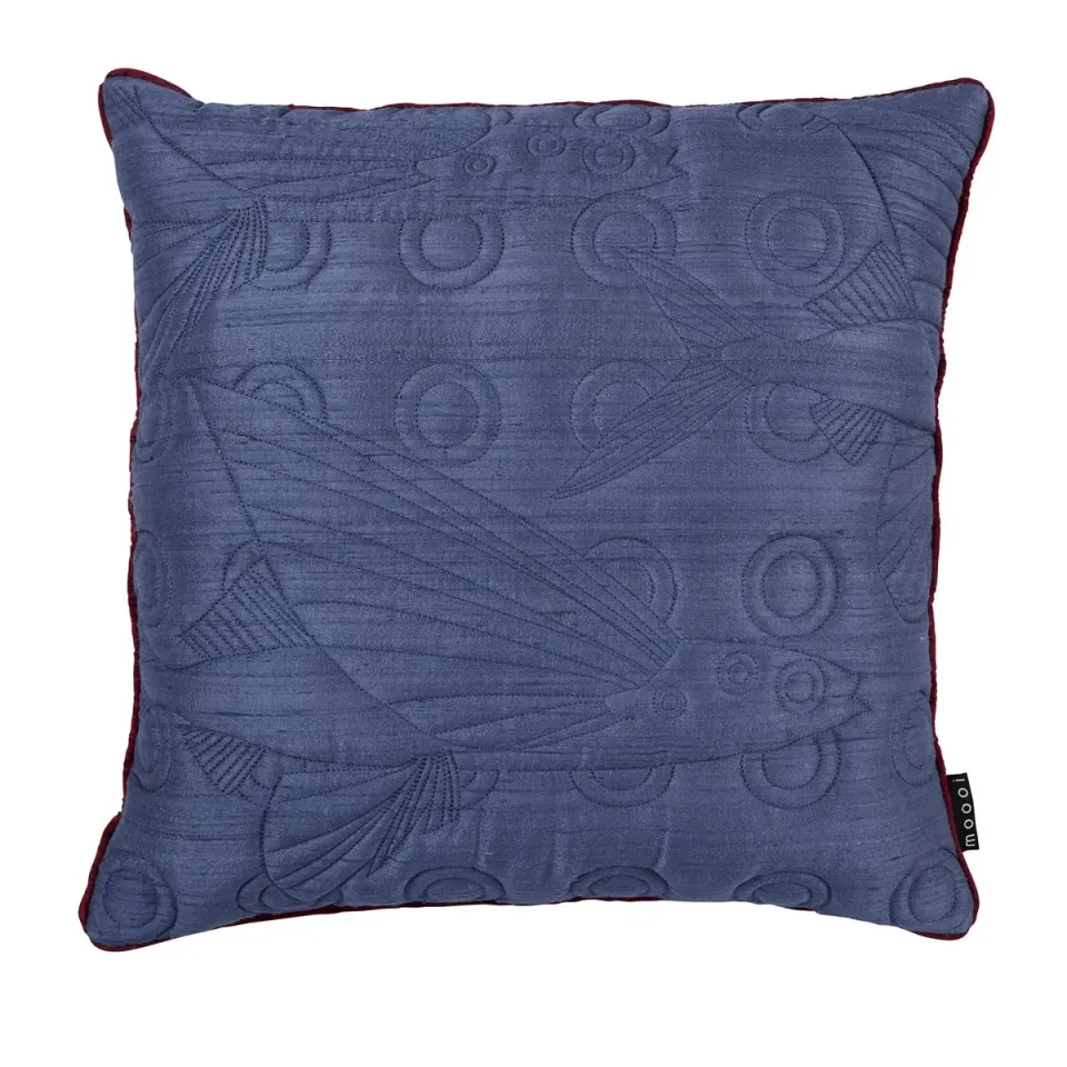 Moooi Flying Coral Fish pyntepute 50x50 blå råsilke