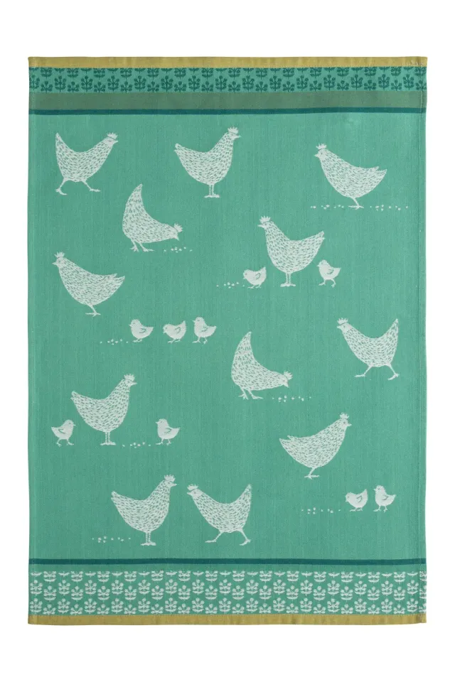 Coucke Hens kjøkkenhåndkle bomull grønn 50x75 cm