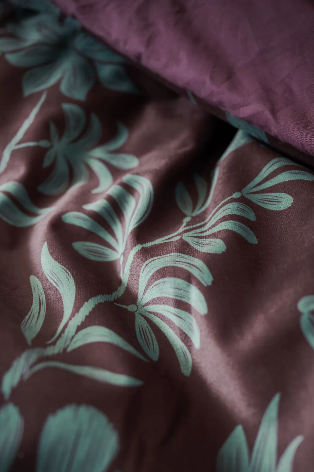 Beddinghouse Holly dynetrekksett mørkerød velour
